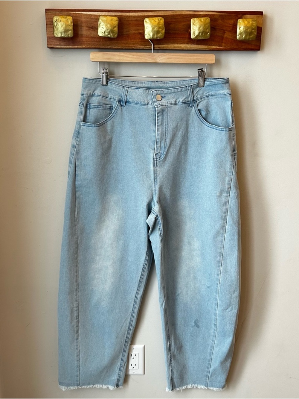 NWT STYLEWE Plus Size distressed Jeans Dadcore High-Rise Barrel Jeans 2XL